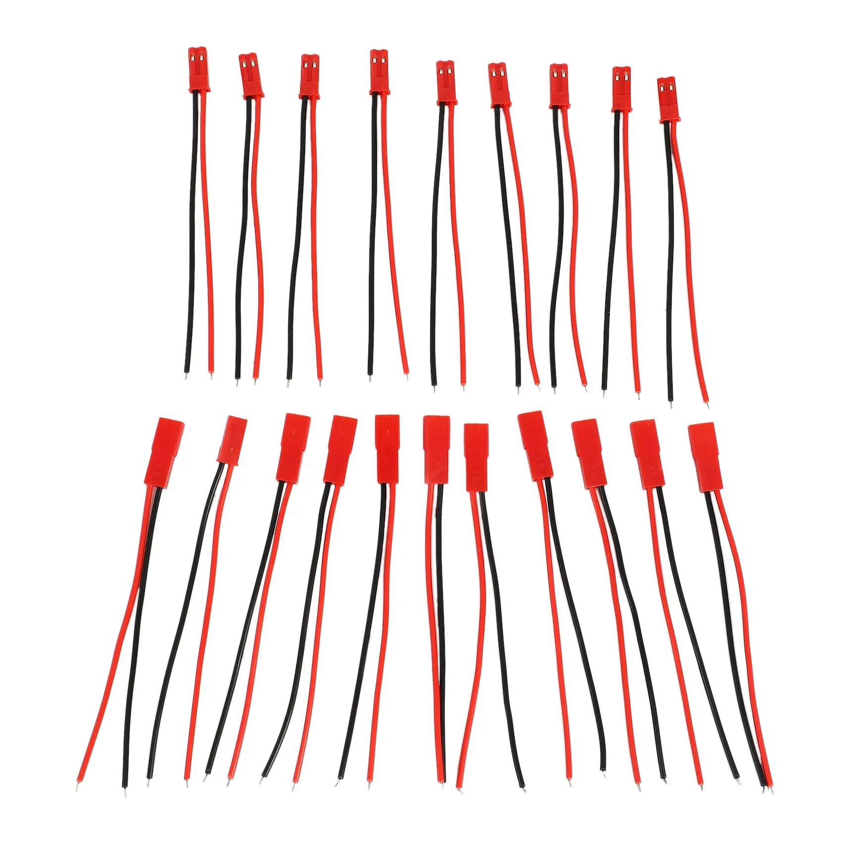 10 Pares de 2 Pin JST Enchufe Conector M a F a 110 mm Cable Rojo Negro Imagen 0