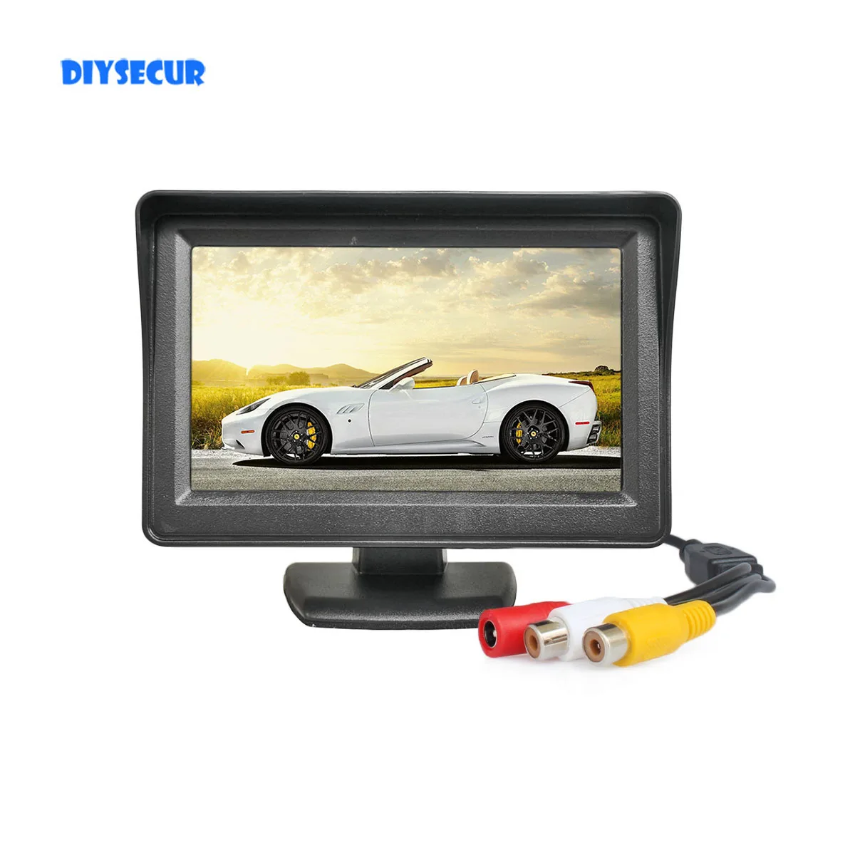 DIYSECUR 4.3 Pulgadas TFT LCD a Color de la Vista Posterior del Coche del Monitor de Aparcamiento Monitor Retrovisor con 2 CANALES de Entrada de Vídeo Imagen 0