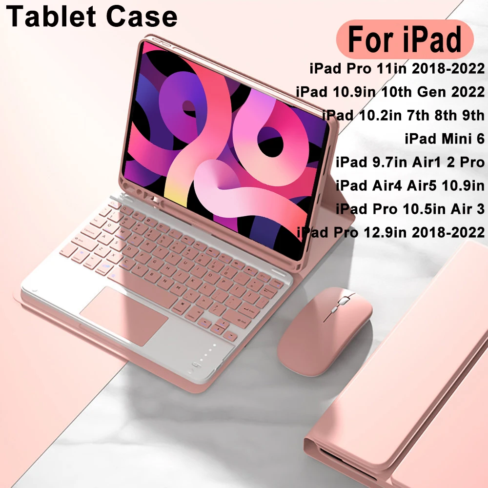 Para el iPad Pro 11 Caso 2021 2020 Aire 4 10.2 9 8 Generación de Caso, Desmontable del Teclado de la Cubierta para el iPad Mini de Aire 6 2 Pro de 9,7 Pulgadas Imagen 0