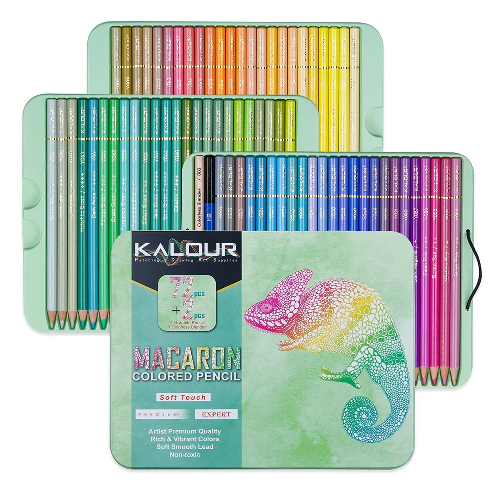 KALOUR Macaron Lápices de Colores,juego de 72 Colores,Artistas Núcleo Suave,Ideal para los Adultos a los Niños Dibujo de Bocetos de Sombreado para Colorear de la Pluma Imagen 0