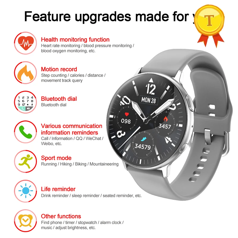 mejor venta de Llamada Bluetooth Smart watch Hombres mujer Deportes FitnessTracker Recordatorio pronóstico del tiempo Digital bluetooth SmartWatch Imagen 1
