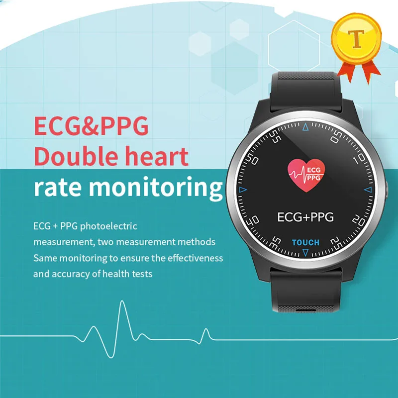 Reloj inteligente de Monitorización de Frecuencia Cardíaca del Deporte de la prenda impermeable de la sangre de monitoreo de presión de gran pantalla el mensaje de recordatorio de Pulsera Smartwatch Imagen 1