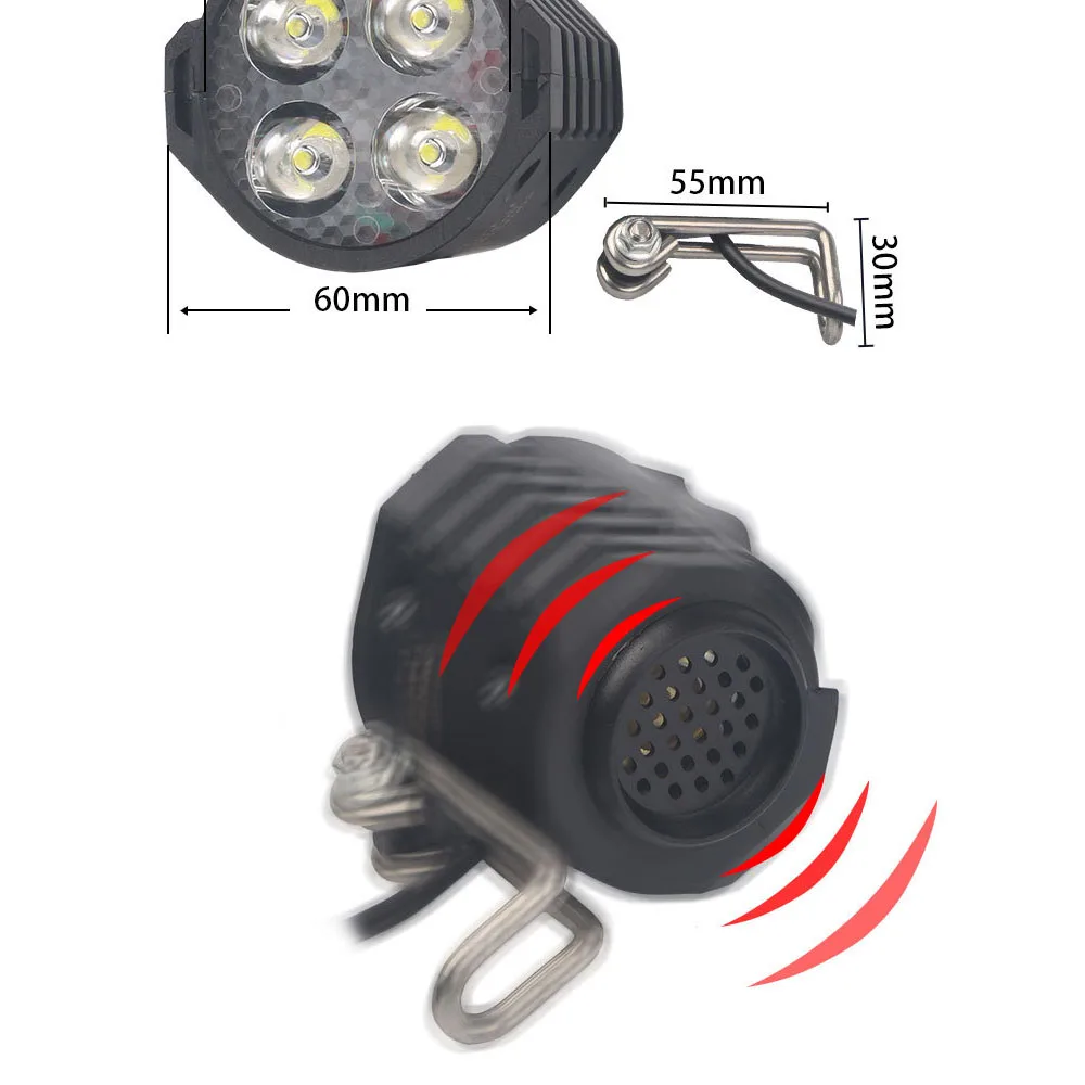 Bicicleta eléctrica de la Luz/ebike Luz 12W 36V 48V con el Interruptor de la Bocina Impermeable Linterna Imagen 1