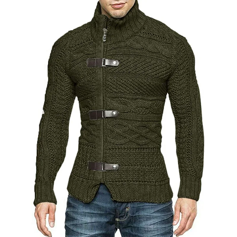 Cuello Alto Slim Fit Cardigan Sweater Imagen 2