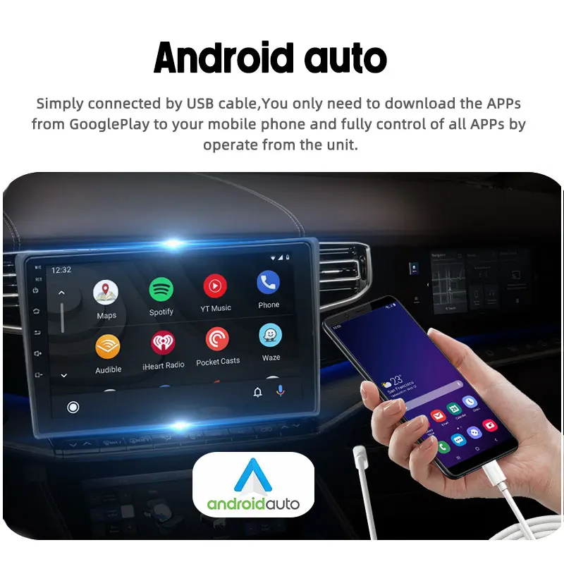 Video Multimedia GPS Android 10 WIFI Integrado en el Carplay de la Radio del Coche de 9