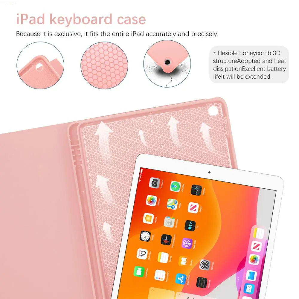 Para el iPad Pro 11 Caso 2021 2020 Aire 4 10.2 9 8 Generación de Caso, Desmontable del Teclado de la Cubierta para el iPad Mini de Aire 6 2 Pro de 9,7 Pulgadas Imagen 3