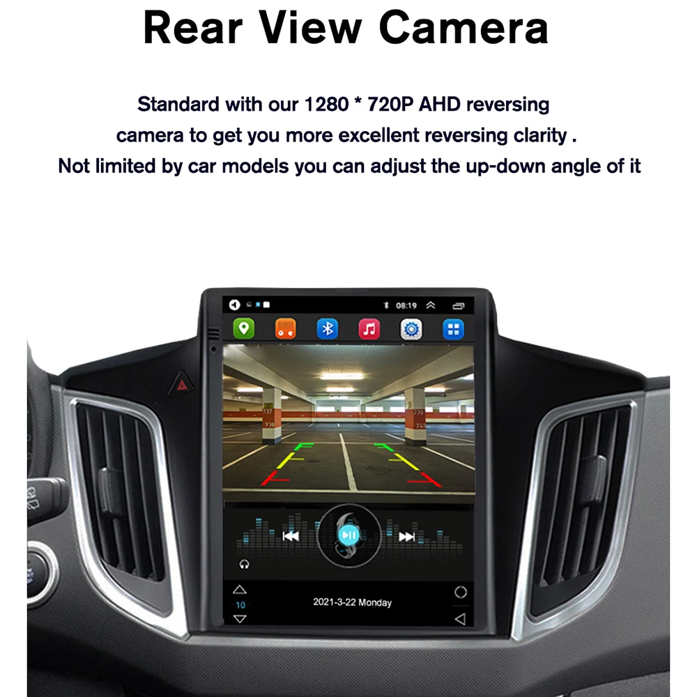 NAVIGUIDE S7 Android 10 de la Radio del Coche Para Jeep Compass 2017-2020 Para Tesla Estilo Reproductor Multimedia de Navegación GPS Carplay Jefe de la Unidad de Imagen 4