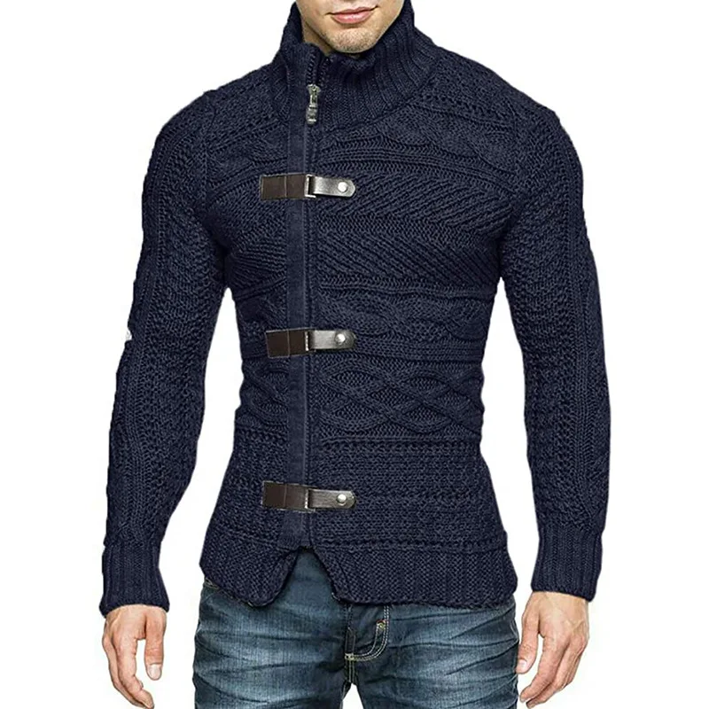 Cuello Alto Slim Fit Cardigan Sweater Imagen 4