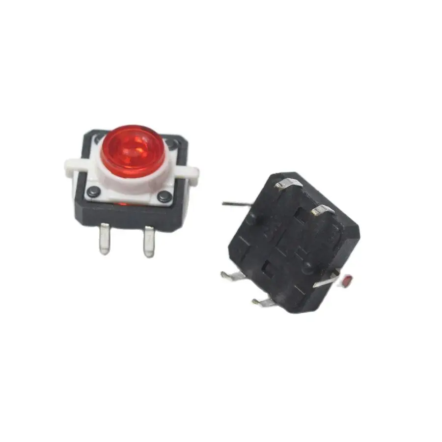 5pcs 12*12*7.3 mm 4 pines Táctil Tacto Mini Interruptor de Botón con Luz LED 12x12x7.3mm 4p Vertical Micro Interruptor de Imagen 4