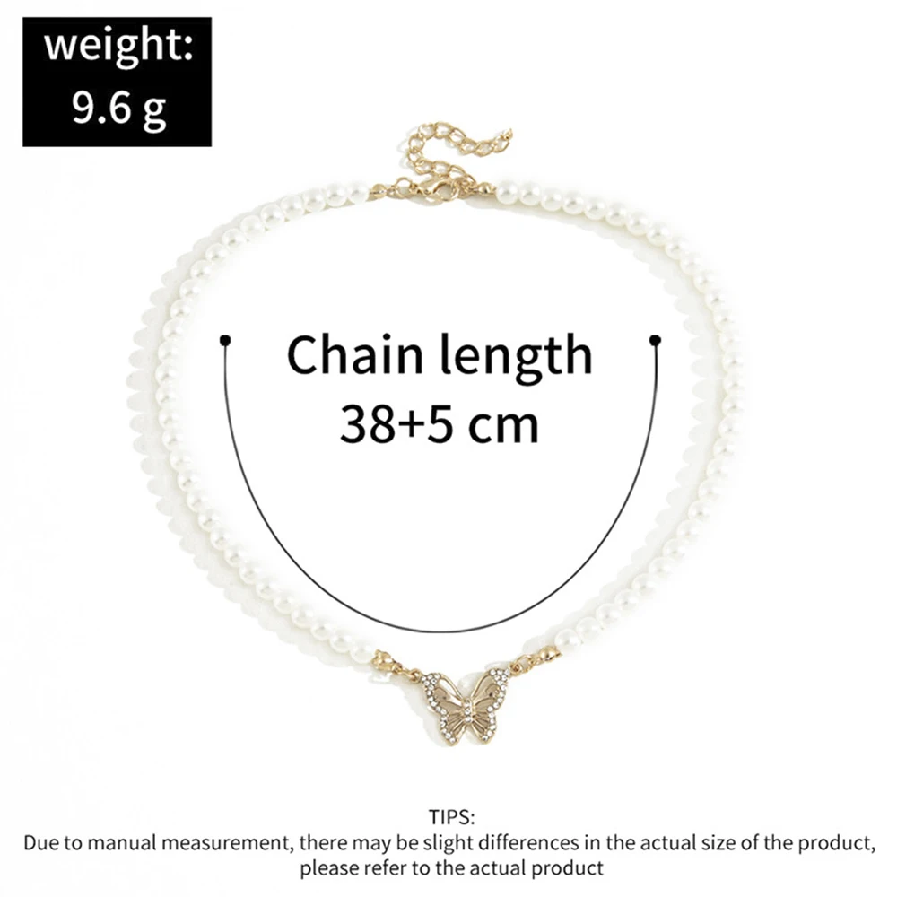 Nuevo Sencillo de la Joyería del Collar del Diseño Simple de la Perla de la Mariposa Colgante Empalmados Collar de Cadena de las Mujeres del Partido de la Joyería Imagen 5