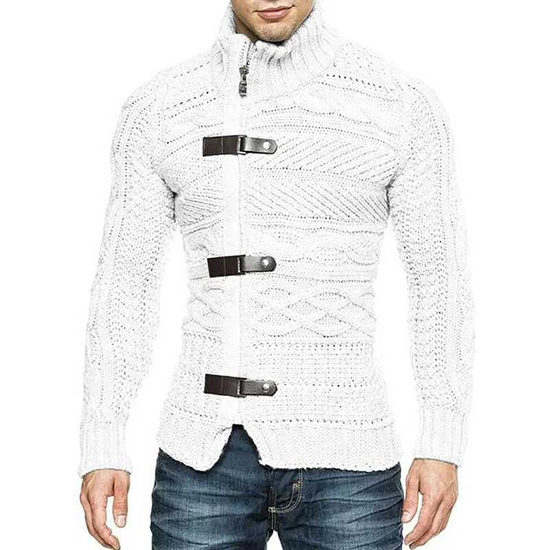 Cuello Alto Slim Fit Cardigan Sweater Imagen 5