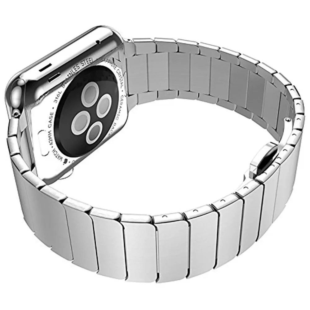 De lujo de Acero Inoxidable de la Correa para el Apple Watch 41 mm 45 mm Plegado de la Mariposa Hebilla de la Banda para el iWatch de la Serie 8 7 6 5 4 44 mm Correa Imagen 5