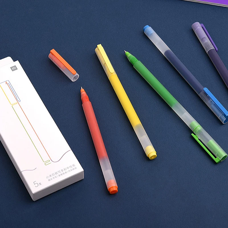 Original Xiaomi de Alta capacidad de Tinta de la Pluma 7 Color de 0,5 mm de Xiaomi Pluma de la Pluma de la Escritura 20pcs Para la Oficina de la Escuela de Arte de Papelería de la Gran Pluma de Tinta Imagen 5