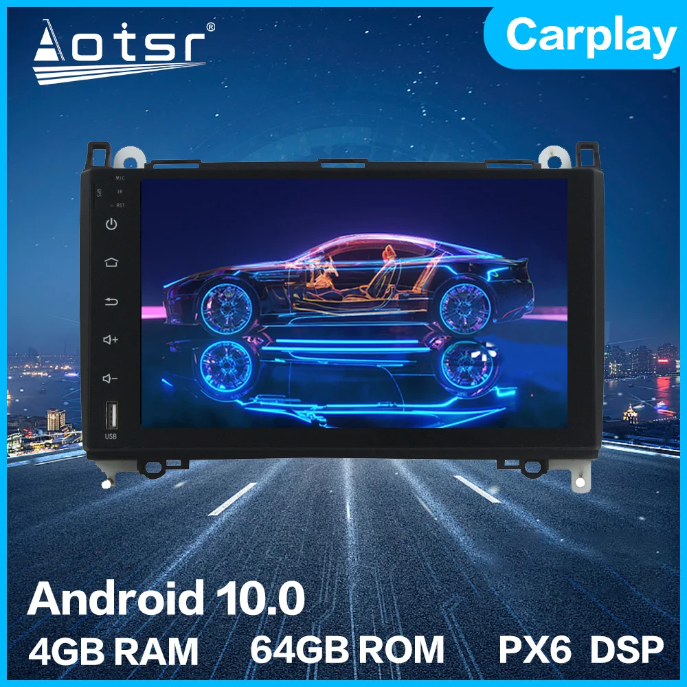 Aotsr Android 10.0 4+64GB Coche Reproductor de Radio GPS de Navegación Estéreo del Coche Multimedia Para Mercedes Benz Sprinte B200 Vitoi DSP Carplay Imagen 0