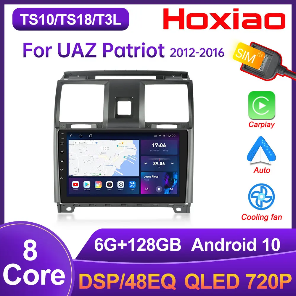 para UAZ Patriot Android 10 2 Din para Radio de Coche multimedia reproductor de vídeo de 2012 - 2016 QLED DSP GPS SIM 4G de navegación de audio 2din Imagen 0