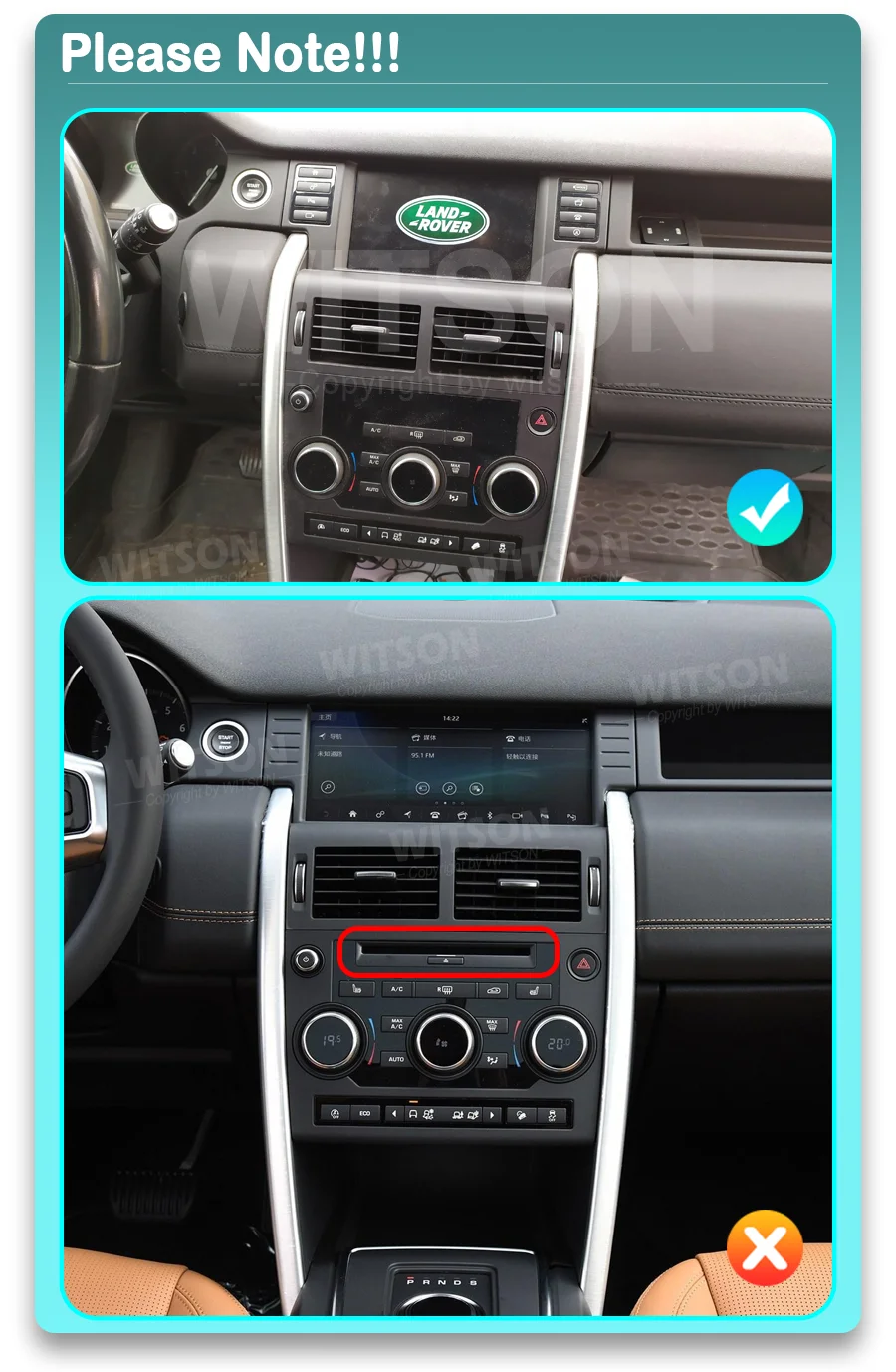 WITSON 9.66 Pulgadas de Pantalla Android GPS de la Radio de Coche Para el Land Rover Discovery Sport 2016 - 2018 Reproductor de Audio Bluetooth CarPlay Imagen 1
