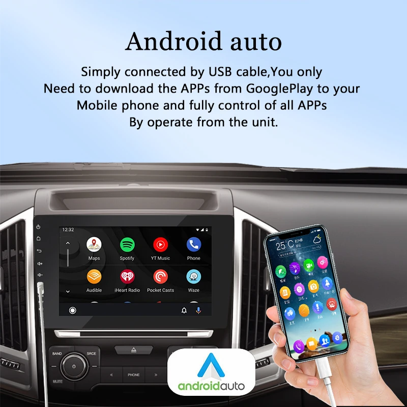 Reproductor Multimedia Android Auto de Audio MP5 2 Din de 8