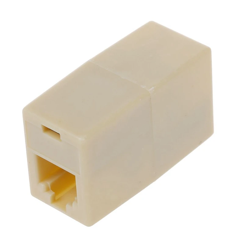 10 piezas de Plástico de color Beige RJ11 6P4C Hembra/Hembra para el Cable de Teléfono en línea Conector Imagen 2