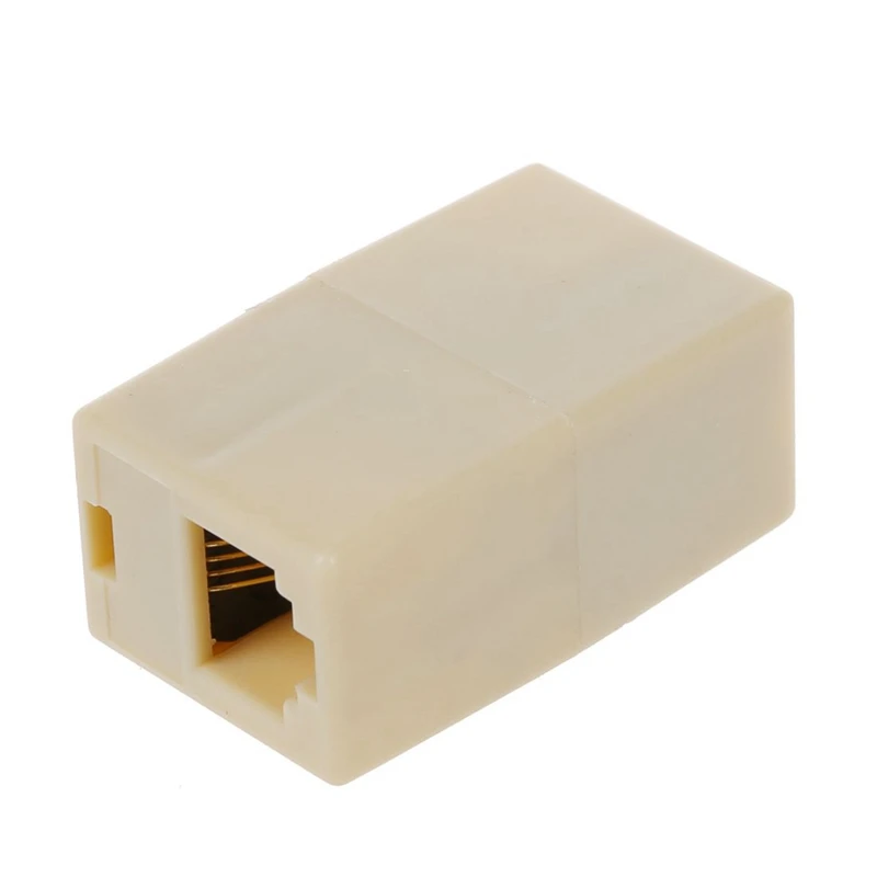 10 piezas de Plástico de color Beige RJ11 6P4C Hembra/Hembra para el Cable de Teléfono en línea Conector Imagen 3