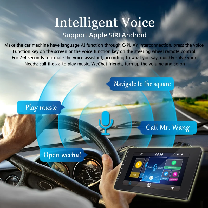 Reproductor Multimedia Android Auto de Audio MP5 2 Din de 8