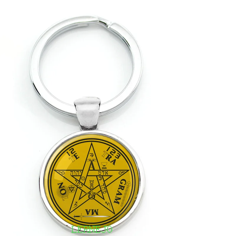 Tetragrammaton Amuleto Clave de la Cadena de llavero Pentagrama Esotérico Colgante Mágico Poder del Nombre de YHVH Para Dios el Señor el-Que-Es Adonai Elohim Imagen 5